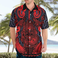 Custom New Zealand Taiaha Maori Hawaiian Shirt Whero Minimalist Silver Fern Tukutuku Motif LT9 - Polynesian Pride