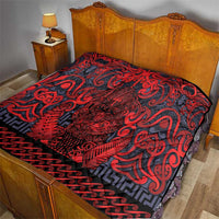 New Zealand Taiaha Maori Quilt Whero Minimalist Silver Fern Tukutuku Motif LT9 - Polynesian Pride