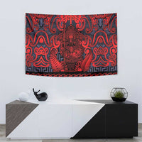 New Zealand Taiaha Maori Tapestry Whero Minimalist Silver Fern Tukutuku Motif LT9 - Polynesian Pride