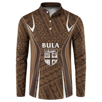 Custom Oceania Football Bula Fiji Button Sweatshirt Polynesian Tribal Pattern