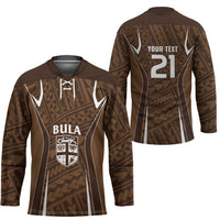 Custom Oceania Football Bula Fiji Hockey Jersey Polynesian Tribal Pattern