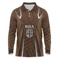 Custom Oceania Football Bula Fiji Long Sleeve Polo Shirt Polynesian Tribal Pattern