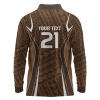 Custom Oceania Football Bula Fiji Long Sleeve Polo Shirt Polynesian Tribal Pattern