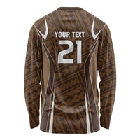 Custom Oceania Football Bula Fiji Long Sleeve Shirt Polynesian Tribal Pattern