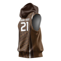 Custom Oceania Football Bula Fiji Sleeveless Hoodie Polynesian Tribal Pattern
