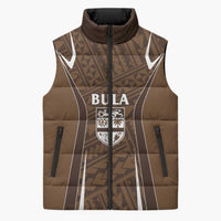 Custom Oceania Football Bula Fiji Sleeveless Puffer Jacket Polynesian Tribal Pattern