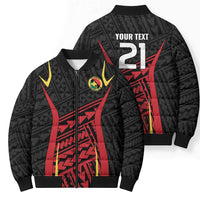 Custom Oceania Football Papua New Guinea Bomber Puffer Jacket Polynesian Tribal Pattern