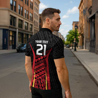 Custom Oceania Football Papua New Guinea Zipper Polo Shirt Polynesian Tribal Pattern LT9 - Polynesian Pride