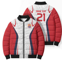 Custom Oceania Football Tahiti Bomber Puffer Jacket Polynesian Tribal Pattern