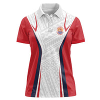 Custom Oceania Football Tahiti Women Polo Shirt Polynesian Tribal Pattern LT9 Female White - Polynesian Pride