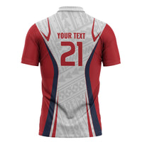 Custom Oceania Football Tahiti Zipper Polo Shirt Polynesian Tribal Pattern