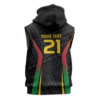 Custom Oceania Football Vanuatu Sleeveless Hoodie Polynesian Tribal Pattern