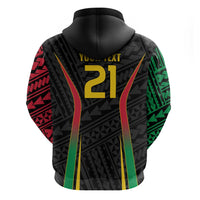 Custom Oceania Football Vanuatu Zip Hoodie Polynesian Tribal Pattern