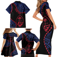 Personalized Guam 80th Anniversary Liberation Day Family Matching Short Sleeve Bodycon Dress and Hawaiian Shirt Guahan Basic Seal LT9 - Polynesian Pride