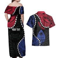Personalized Guam 80th Anniversary Liberation Day Couples Matching Off Shoulder Maxi Dress and Hawaiian Shirt Tano I Man Chamoru Since 1944 LT9 - Polynesian Pride