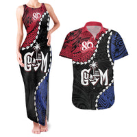 Personalized Guam 80th Anniversary Liberation Day Couples Matching Tank Maxi Dress and Hawaiian Shirt Tano I Man Chamoru Since 1944 LT9 Black - Polynesian Pride