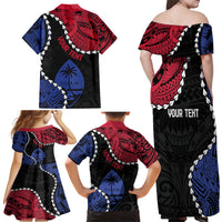 Personalized Guam 80th Anniversary Liberation Day Family Matching Off Shoulder Maxi Dress and Hawaiian Shirt Tano I Man Chamoru Since 1944 LT9 - Polynesian Pride