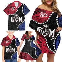 Personalized Guam 80th Anniversary Liberation Day Family Matching Off Shoulder Short Dress and Hawaiian Shirt Tano I Man Chamoru Since 1944 LT9 - Polynesian Pride