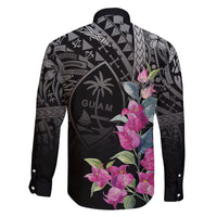 Guahan Puti Tai Nobiu Family Matching Long Sleeve Bodycon Dress and Hawaiian Shirt Guam Bougainvillea Flower Art LT9 - Polynesian Pride