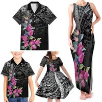 Guahan Puti Tai Nobiu Family Matching Tank Maxi Dress and Hawaiian Shirt Guam Bougainvillea Flower Art LT9 - Polynesian Pride