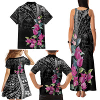 Guahan Puti Tai Nobiu Family Matching Tank Maxi Dress and Hawaiian Shirt Guam Bougainvillea Flower Art LT9 - Polynesian Pride