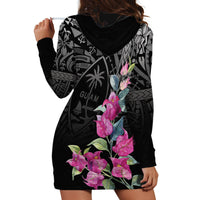 Guahan Puti Tai Nobiu Hoodie Dress Guam Bougainvillea Flower Art LT9 - Polynesian Pride