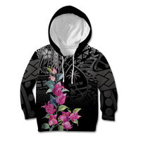 Guahan Puti Tai Nobiu Kid Hoodie Guam Bougainvillea Flower Art LT9 Hoodie Black - Polynesian Pride