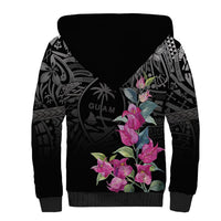 Guahan Puti Tai Nobiu Sherpa Hoodie Guam Bougainvillea Flower Art LT9 - Polynesian Pride