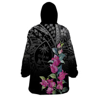 Guahan Puti Tai Nobiu Wearable Blanket Hoodie Guam Bougainvillea Flower Art LT9 - Polynesian Pride