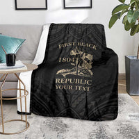 Personalized Haiti First Black Republic Blanket Negre Marron With Map And Flag