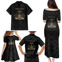 Personalized Haiti First Black Republic Family Matching Puletasi and Hawaiian Shirt Negre Marron With Map And Flag LT9 - Polynesian Pride