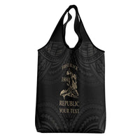 Personalized Haiti First Black Republic Grocery Bag Negre Marron With Map And Flag