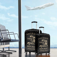 Personalized Haiti First Black Republic Luggage Cover Negre Marron With Map And Flag