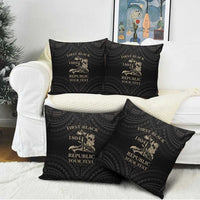 Personalized Haiti First Black Republic Pillow Cover Negre Marron With Map And Flag - Polynesian Pride