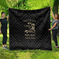 Personalized Haiti First Black Republic Quilt Negre Marron With Map And Flag