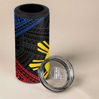 Personalized Philippines 4 in 1 Can Cooler Tumbler Polynesian Tribal Tattoo with Filipino Flag Motif LT9 - Polynesian Pride