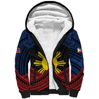 Personalized Philippines Sherpa Hoodie Polynesian Tribal Tattoo with Filipino Flag Motif LT9 Unisex Black - Polynesian Pride