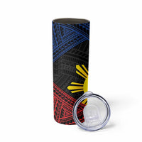 Personalized Philippines Skinny Tumbler Polynesian Tribal Tattoo with Filipino Flag Motif LT9 - Polynesian Pride