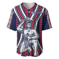 Personalised Aotearoa Father's Day Gift For Dad Baseball Jersey Aroha Ahau Ki A Koe Papa - Maori Style Pattern LT9 Red - Polynesian Pride