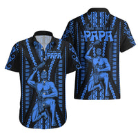 Aotearoa Father's Day Gift For Dad Hawaiian Shirt Aroha Ahau Ki A Koe Papa - Blue Maori Style Pattern LT9 - Polynesian Pride