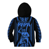 Personalised Aotearoa Father's Day Gift For Dad Kid Hoodie Aroha Ahau Ki A Koe Papa - Blue Maori Style Pattern LT9 - Polynesian Pride