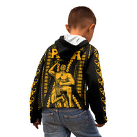 Personalised Aotearoa Father's Day Gift For Dad Kid Hoodie Aroha Ahau Ki A Koe Papa - Gold Maori Style Pattern LT9 - Polynesian Pride