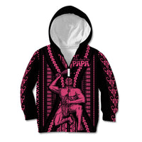 Maori Fathers Day New Zealand Kid Hoodie Aroha Ahau Ki A Koe Papa - Pink LT9 Zip Hoodie Pink - Polynesian Pride