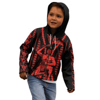 Maori Fathers Day New Zealand Kid Hoodie Aroha Ahau Ki A Koe Papa - Red LT9 - Polynesian Pride