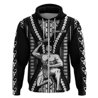Custom Maori Fathers Day New Zealand Hoodie Aroha Ahau Ki A Koe Papa Black LT9 Zip Hoodie Black - Polynesian Pride