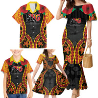 Personalised Papua New Guinea Remembrance Day Family Matching Mermaid Dress and Hawaiian Shirt LT9 - Polynesian Pride