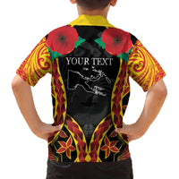 Personalised Papua New Guinea Remembrance Day Family Matching Off The Shoulder Long Sleeve Dress and Hawaiian Shirt LT9 - Polynesian Pride