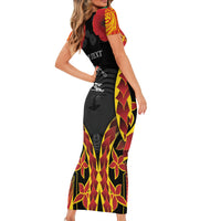 Personalised Papua New Guinea Remembrance Day Family Matching Short Sleeve Bodycon Dress and Hawaiian Shirt LT9 - Polynesian Pride