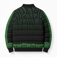 New Zealand Maori Kowhaiwhai Bomber Puffer Jacket Kakariki Maui and Mangopare LT9 - Polynesian Pride