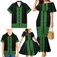 New Zealand Maori Kowhaiwhai Family Matching Mermaid Dress and Hawaiian Shirt Kakariki Maui and Mangopare LT9 - Polynesian Pride